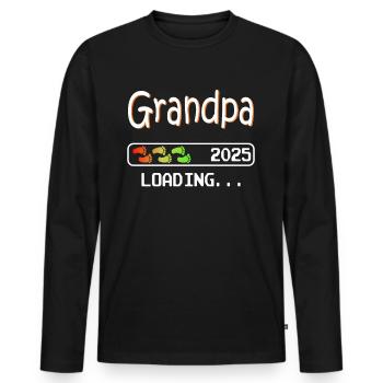 Werdender Opa 2025 loading zukünftiger Großvater - Männer Premium Bio Langarmshirt - Schwarz - Vorne - Nico (187cm)