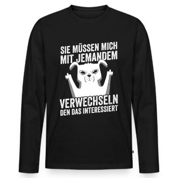 Dictons drôles, collègues de travail, humour de bureau - T-shirt manches longues Premium bio Homme - noir - Devant - Nico (187cm)