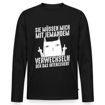 Dictons drôles, collègues de travail, humour de bureau - T-shirt manches longues Premium bio Homme - noir - Devant - Nico (187cm)