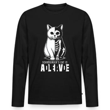 Schrödinger's Cat is Dead and Alive - Men's Premium Organic Long Sleeve Shirt - black - Front - Nico (187cm)