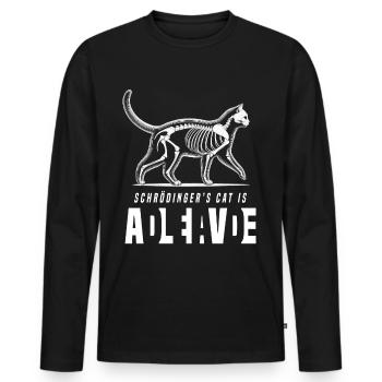 Schrödinger's Cat - Men's Premium Organic Long Sleeve Shirt - black - Front - Nico (187cm)