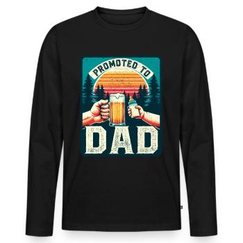 Futur papa chargement futur papa - T-shirt manches longues Premium bio Homme - noir - Devant - Nico (187cm)