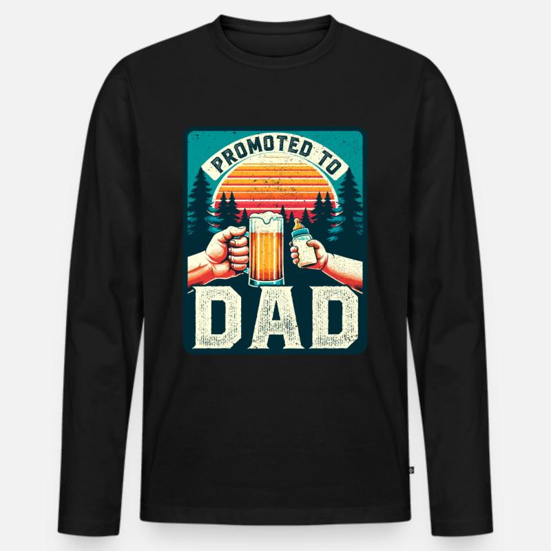 Werdender Papa loading Zukünftiger Vater - Männer Premium Bio Langarmshirt - Schwarz
