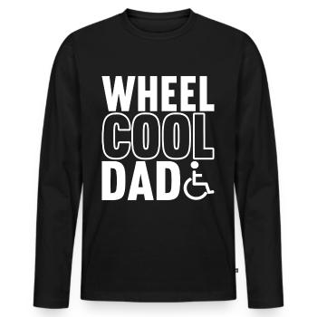 Personnes en fauteuil roulant Fauteuil roulant - T-shirt manches longues Premium bio Homme - noir - Devant - Nico (187cm)