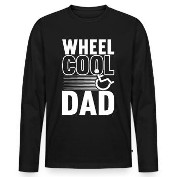 Personnes en fauteuil roulant Fauteuil roulant - T-shirt manches longues Premium bio Homme - noir - Devant - Nico (187cm)
