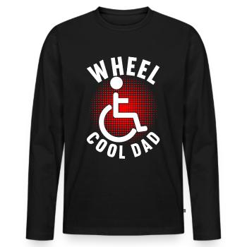Personnes en fauteuil roulant Fauteuil roulant - T-shirt manches longues Premium bio Homme - noir - Devant - Nico (187cm)