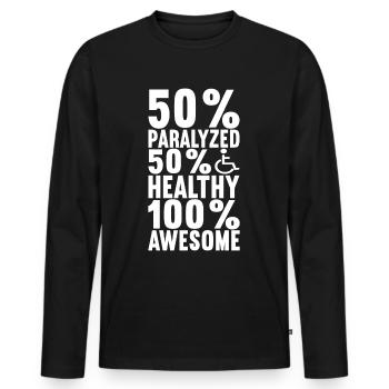 Personnes en fauteuil roulant Fauteuil roulant - T-shirt manches longues Premium bio Homme - noir - Devant - Nico (187cm)