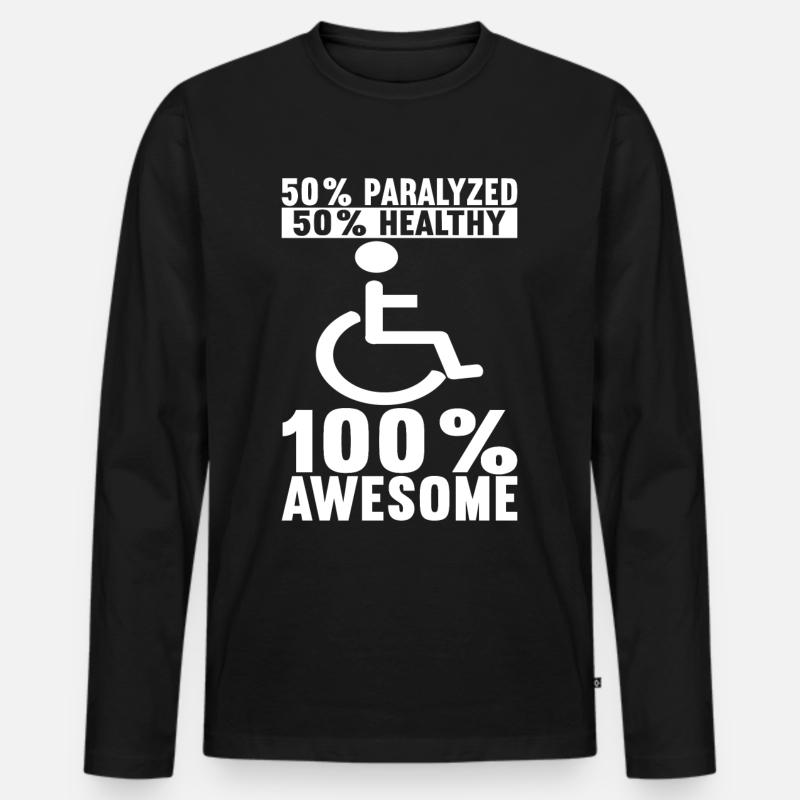Rollstuhlfahrer Rollstuhl - Männer Premium Bio Langarmshirt - Schwarz
