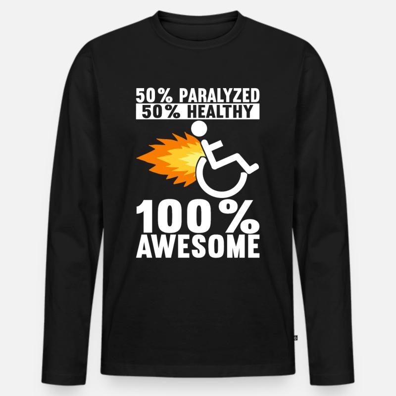 Rollstuhlfahrer Rollstuhl - Männer Premium Bio Langarmshirt - Schwarz