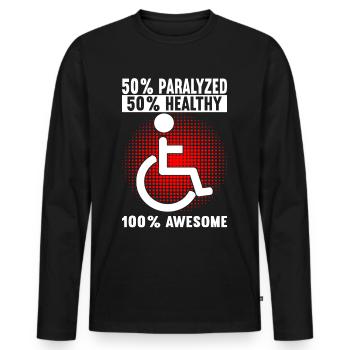 Personnes en fauteuil roulant Fauteuil roulant - T-shirt manches longues Premium bio Homme - noir - Devant - Nico (187cm)