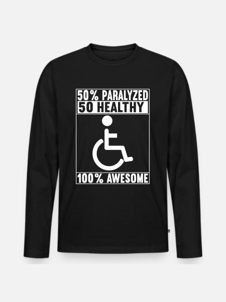 Rollstuhlfahrer Rollstuhl - Männer Premium Bio Langarmshirt - Schwarz
