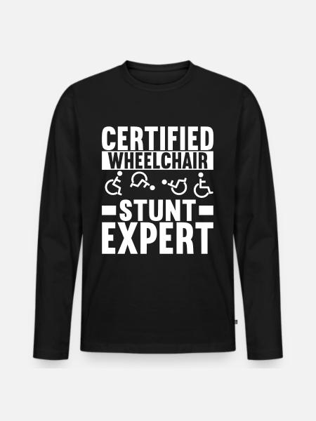 Wheelchair users Wheelchair - Men's Premium Organic Long Sleeve Shirt - black
