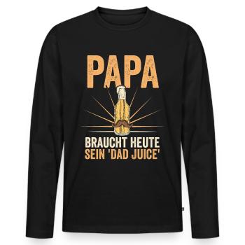 Dad Beer Father Father's Day - Men's Premium Organic Long Sleeve Shirt - black - Front - Nico (187cm)