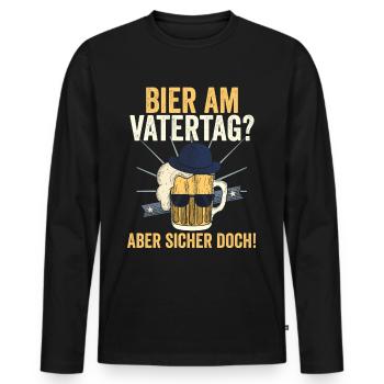 Dad Beer Father Father's Day - Men's Premium Organic Long Sleeve Shirt - black - Front - Nico (187cm)