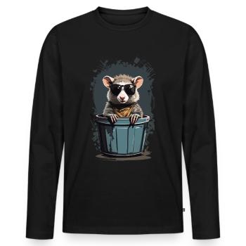 Cool Possum Drôle Poubelle Résidents - T-shirt manches longues Premium bio Homme - noir - Devant - Nico (187cm)
