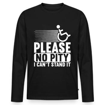 Personnes en fauteuil roulant Fauteuil roulant - T-shirt manches longues Premium bio Homme - noir - Devant - Nico (187cm)