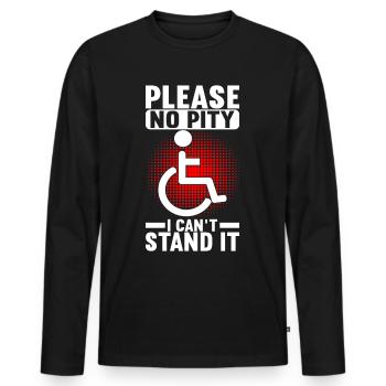 Personnes en fauteuil roulant Fauteuil roulant - T-shirt manches longues Premium bio Homme - noir - Devant - Nico (187cm)