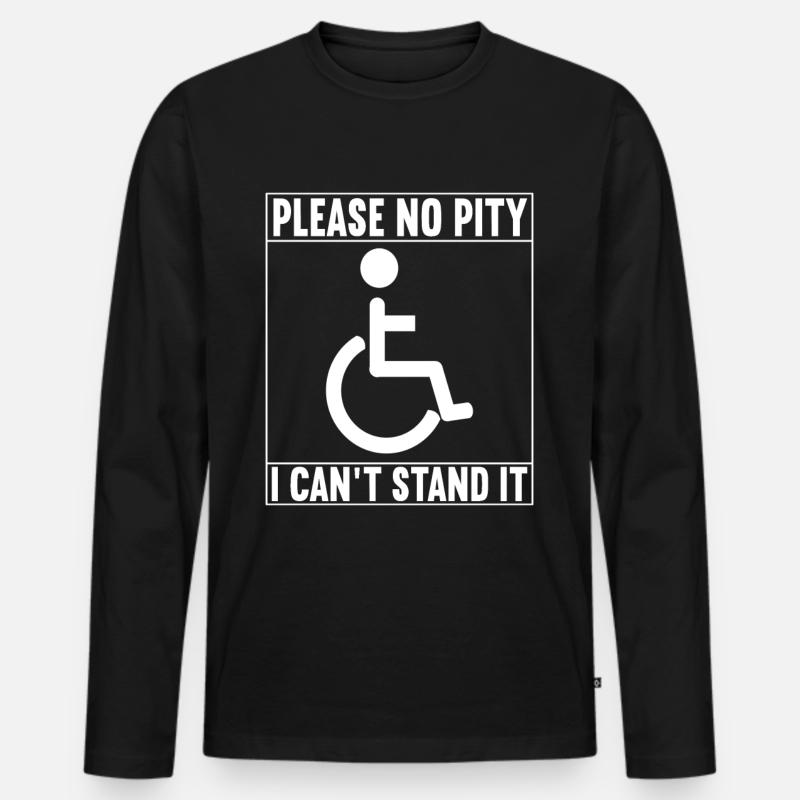 Rollstuhlfahrer Rollstuhl - Männer Premium Bio Langarmshirt - Schwarz