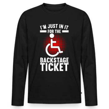 Personnes en fauteuil roulant Fauteuil roulant - T-shirt manches longues Premium bio Homme - noir - Devant - Nico (187cm)