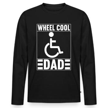 Personnes en fauteuil roulant Fauteuil roulant - T-shirt manches longues Premium bio Homme - noir - Devant - Nico (187cm)