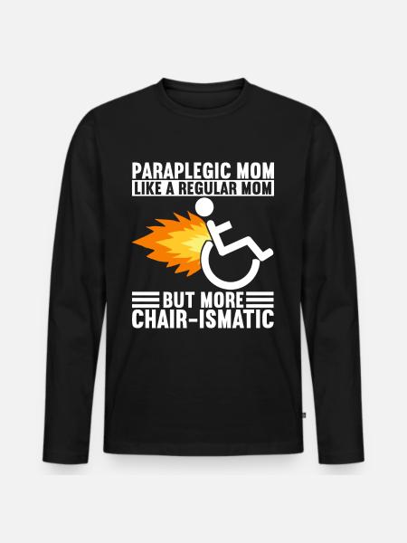 Wheelchair users Wheelchair - Men's Premium Organic Long Sleeve Shirt - black