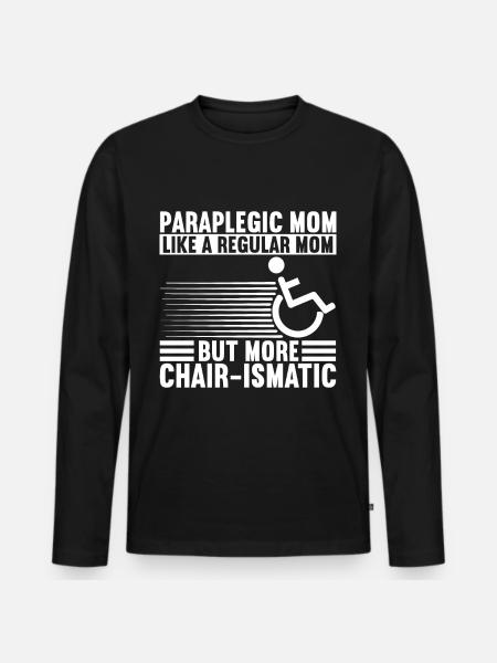 Wheelchair users Wheelchair - Men's Premium Organic Long Sleeve Shirt - black