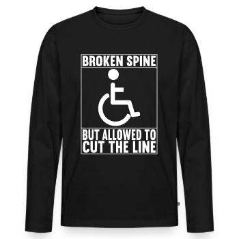 Personnes en fauteuil roulant Fauteuil roulant - T-shirt manches longues Premium bio Homme - noir - Devant - Nico (187cm)
