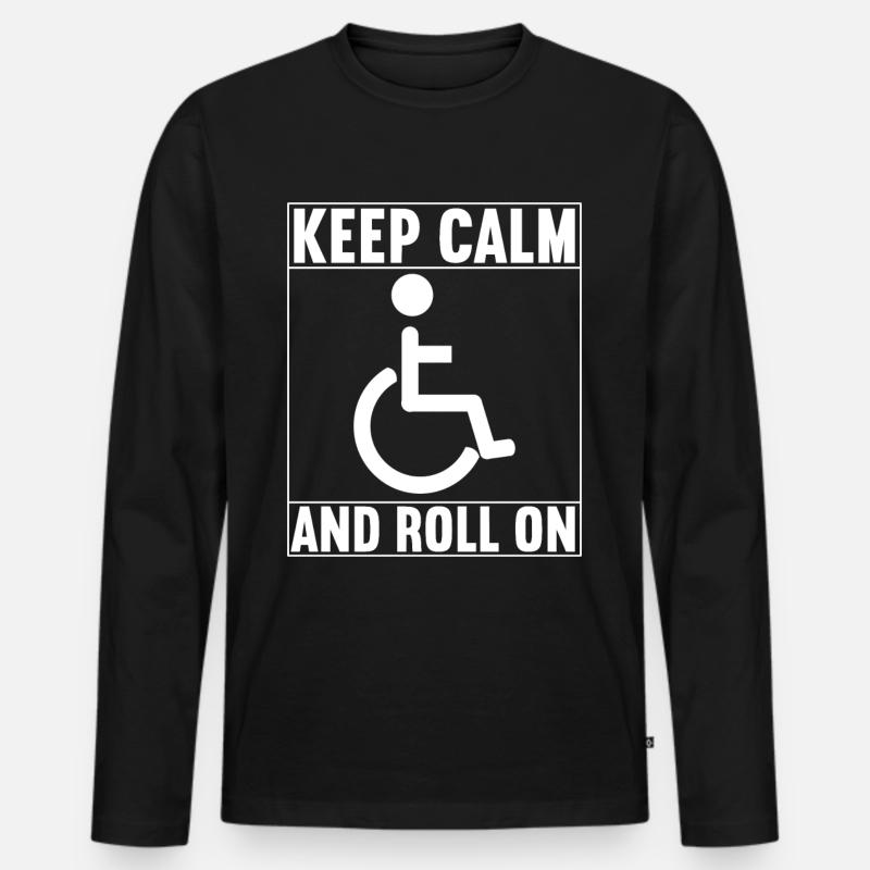 Rollstuhlfahrer Rollstuhl - Männer Premium Bio Langarmshirt - Schwarz