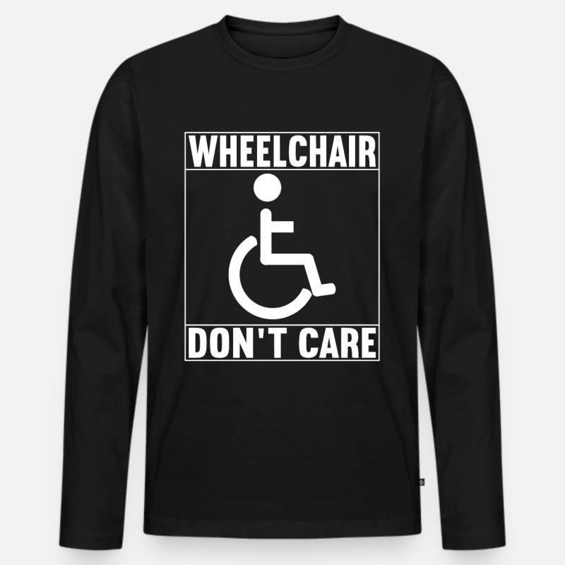 Rollstuhlfahrer Rollstuhl - Männer Premium Bio Langarmshirt - Schwarz