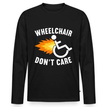 Personnes en fauteuil roulant Fauteuil roulant - T-shirt manches longues Premium bio Homme - noir - Devant - Nico (187cm)