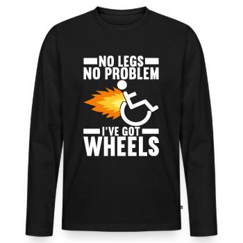 Personnes en fauteuil roulant Fauteuil roulant - T-shirt manches longues Premium bio Homme - noir - Devant - Nico (187cm)