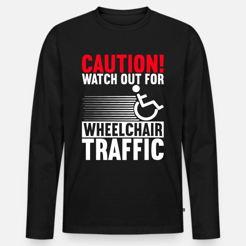 Rollstuhlfahrer Rollstuhl - Männer Premium Bio Langarmshirt - Schwarz