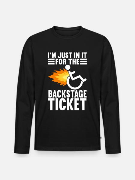 Rollstuhlfahrer Rollstuhl - Männer Premium Bio Langarmshirt - Schwarz