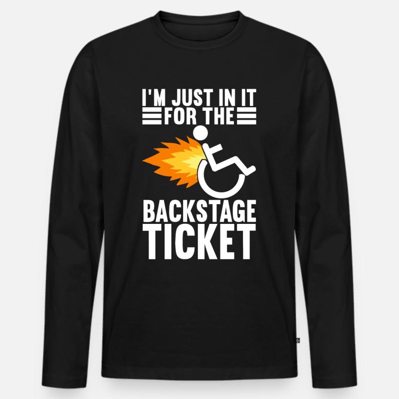 Rollstuhlfahrer Rollstuhl - Männer Premium Bio Langarmshirt - Schwarz