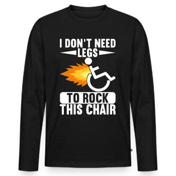 Personnes en fauteuil roulant Fauteuil roulant - T-shirt manches longues Premium bio Homme - noir - Devant - Nico (187cm)