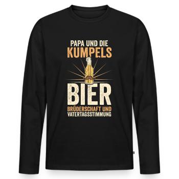 Papa Bier Vater Vatertag - Männer Premium Bio Langarmshirt - Schwarz - Vorne - Nico (187cm)