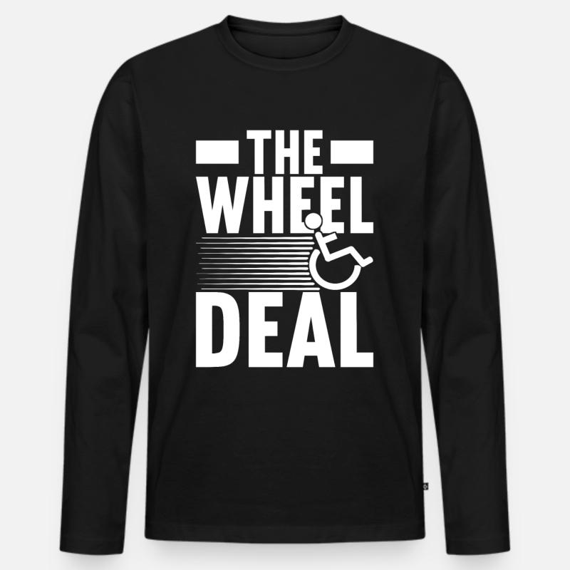 Rollstuhlfahrer Rollstuhl - Männer Premium Bio Langarmshirt - Schwarz