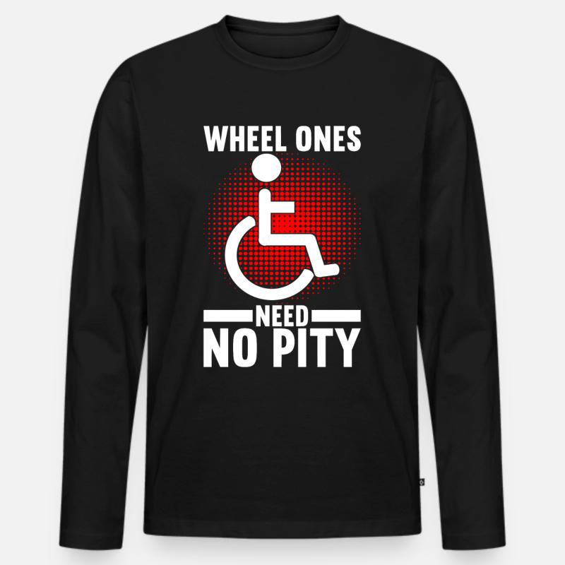 Rollstuhlfahrer Rollstuhl - Männer Premium Bio Langarmshirt - Schwarz