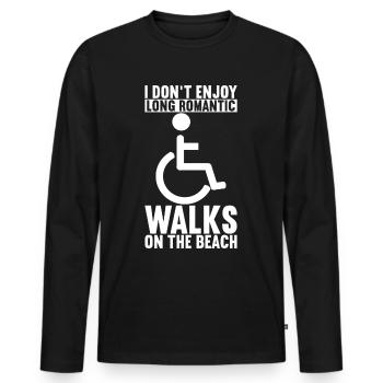 Personnes en fauteuil roulant Fauteuil roulant - T-shirt manches longues Premium bio Homme - noir - Devant - Nico (187cm)