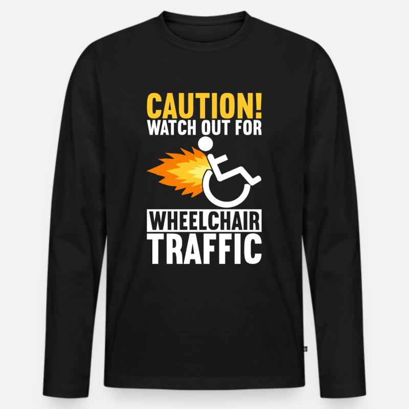 Rollstuhlfahrer Rollstuhl - Männer Premium Bio Langarmshirt - Schwarz
