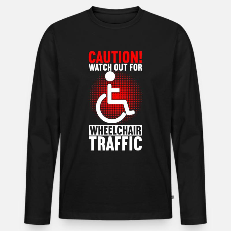 Rollstuhlfahrer Rollstuhl - Männer Premium Bio Langarmshirt - Schwarz