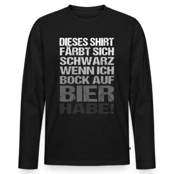 Färbt Sich Schwarz Wenn Ich Bock Auf Bier Habe - Männer Premium Bio Langarmshirt - Schwarz - Vorne - Nico (187cm)