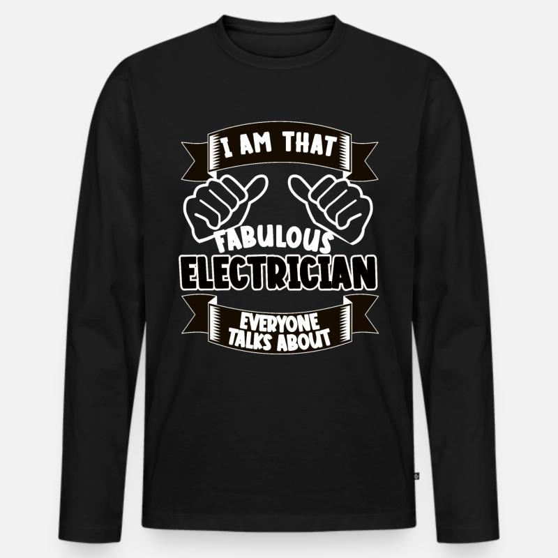 Elektriker Lustiger Spruch Geschenkidee - Männer Premium Bio Langarmshirt - Schwarz