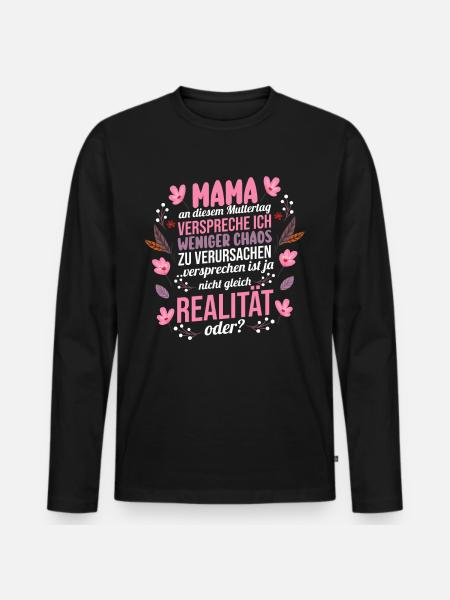 Mutter Muttertag Mama - Männer Premium Bio Langarmshirt - Schwarz