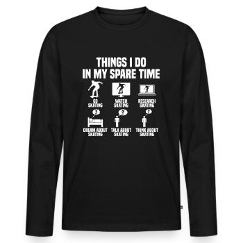 Things I do in my free time Skating - Men's Premium Organic Long Sleeve Shirt - black - Front - Nico (187cm)