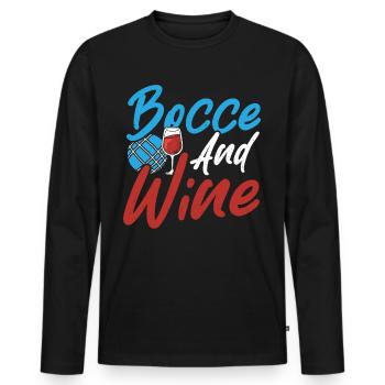 Activities Athletic Bocceball Bocce Queen and Wine - Men's Premium Organic Long Sleeve Shirt - black - Front - Nico (187cm)