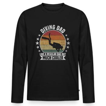 Diving Dad Taucher - Männer Premium Bio Langarmshirt - Schwarz - Vorne - Nico (187cm)