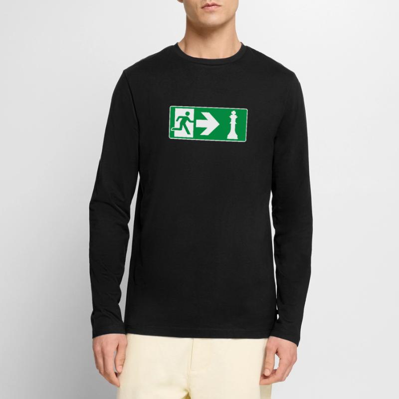 Emergency Exit Chess Chess Player Men's Premium Organic Long Sleeve Shirt