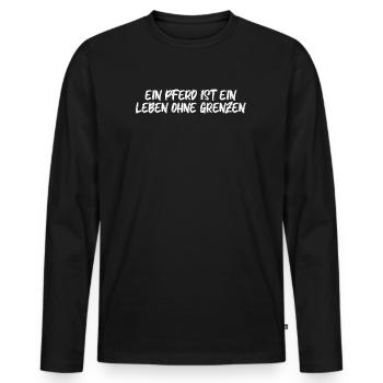 Riding - A horse is a life without limits - Men's Premium Organic Long Sleeve Shirt - black - Front - Nico (187cm)