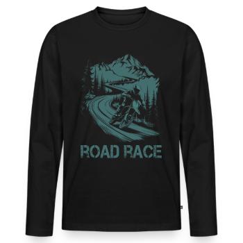 Moto Motocross Motorsport Course sur route - T-shirt manches longues Premium bio Homme - noir - Devant - Nico (187cm)